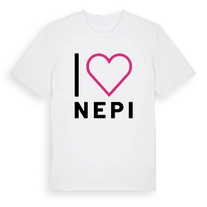 Jag älskar Nepi t-shirt stort tryck – ekologisk bomull t-shirt från Pinshirt