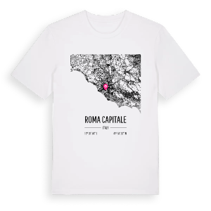 Roma Capitale karta t-shirt – ekologisk bomull t-shirt från Pinshirt
