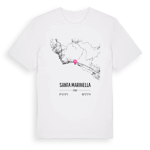 Santa Marinella karta t-shirt – ekologisk bomull t-shirt från Pinshirt