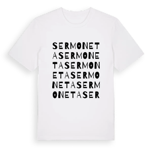 Sermoneta ordlek t-shirt – ekologisk bomull t-shirt från Pinshirt