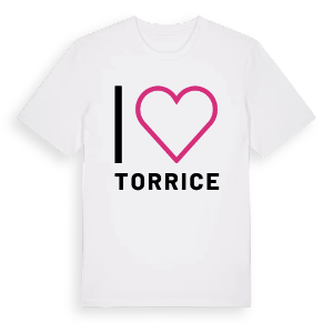 Jag älskar Torrice t-shirt stort tryck – ekologisk bomull t-shirt från Pinshirt