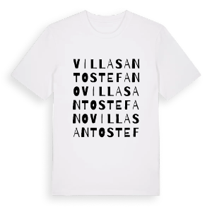 Villa Santo Stefano ordlek t-shirt – ekologisk bomull t-shirt från Pinshirt