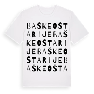 Baške Oštarije ordlek t-shirt – ekologisk bomull t-shirt från Pinshirt
