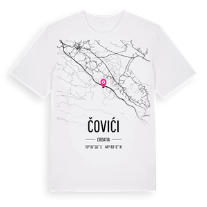 Čovići karta t-shirt – ekologisk bomull t-shirt från Pinshirt