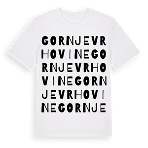 Gornje Vrhovine ordlek t-shirt – ekologisk bomull t-shirt från Pinshirt