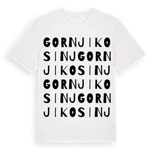 Gornji Kosinj ordlek t-shirt – ekologisk bomull t-shirt från Pinshirt