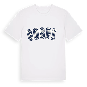 Gospić college t-shirt – ekologisk bomull t-shirt från Pinshirt