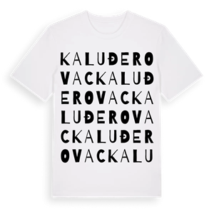 Kaluđerovac ordlek t-shirt – ekologisk bomull t-shirt från Pinshirt