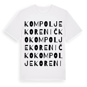 Kompolje Koreničko ordlek t-shirt – ekologisk bomull t-shirt från Pinshirt