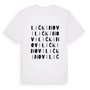 Lički Novi ordlek t-shirt – ekologisk bomull t-shirt från Pinshirt