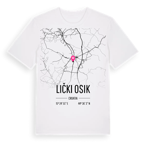 Lički Osik karta t-shirt – ekologisk bomull t-shirt från Pinshirt