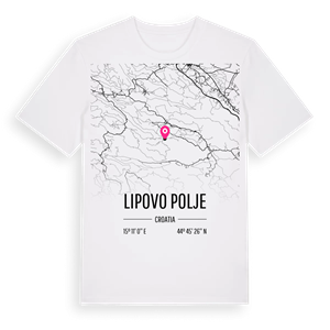 Lipovo Polje karta t-shirt – ekologisk bomull t-shirt från Pinshirt