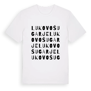 Lukovo Šugarje ordlek t-shirt – ekologisk bomull t-shirt från Pinshirt
