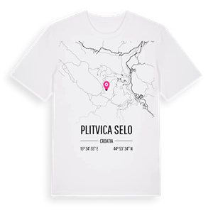 Plitvica Selo karta t-shirt – ekologisk bomull t-shirt från Pinshirt
