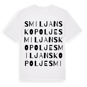 Smiljansko Polje ordlek t-shirt – ekologisk bomull t-shirt från Pinshirt