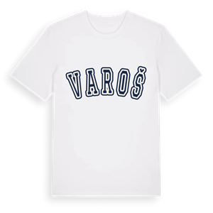 Varoš college t-shirt – ekologisk bomull t-shirt från Pinshirt