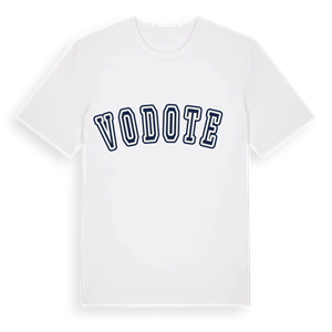 Vodoteč college t-shirt – ekologisk bomull t-shirt från Pinshirt