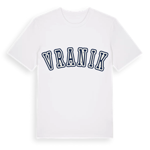 Vranik college t-shirt – ekologisk bomull t-shirt från Pinshirt