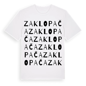 Zaklopača ordlek t-shirt – ekologisk bomull t-shirt från Pinshirt