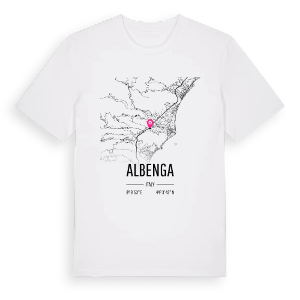 Albenga karta t-shirt – ekologisk bomull t-shirt från Pinshirt