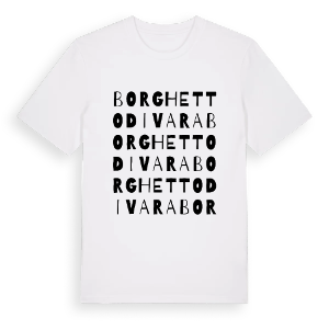 Borghetto di Vara ordlek t-shirt – ekologisk bomull t-shirt från Pinshirt