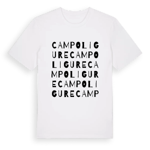 Campo Ligure ordlek t-shirt – ekologisk bomull t-shirt från Pinshirt