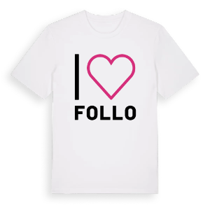Jag älskar Follo t-shirt stort tryck – ekologisk bomull t-shirt från Pinshirt