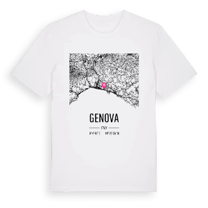 Genova karta t-shirt – ekologisk bomull t-shirt från Pinshirt