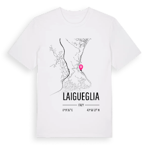 Laigueglia karta t-shirt – ekologisk bomull t-shirt från Pinshirt