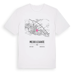 Medio Levante karta t-shirt – ekologisk bomull t-shirt från Pinshirt