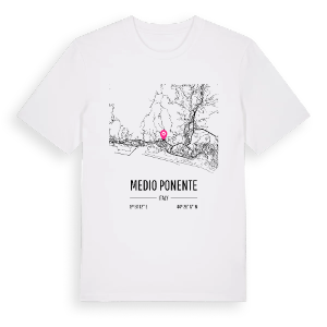 Medio Ponente karta t-shirt – ekologisk bomull t-shirt från Pinshirt