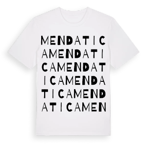 Mendatica ordlek t-shirt – ekologisk bomull t-shirt från Pinshirt