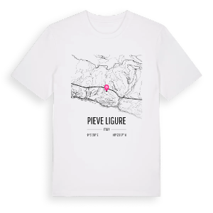 Pieve Ligure karta t-shirt – ekologisk bomull t-shirt från Pinshirt