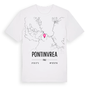 Pontinvrea karta t-shirt – ekologisk bomull t-shirt från Pinshirt