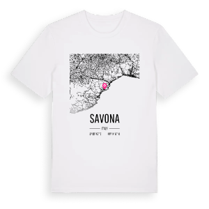 Savona karta t-shirt – ekologisk bomull t-shirt från Pinshirt