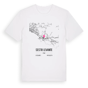 Sestri Levante karta t-shirt – ekologisk bomull t-shirt från Pinshirt