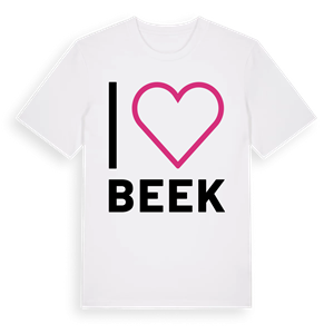 Jag älskar Beek t-shirt stort tryck – ekologisk bomull t-shirt från Pinshirt