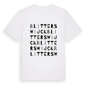 Blitterswijck ordlek t-shirt – ekologisk bomull t-shirt från Pinshirt