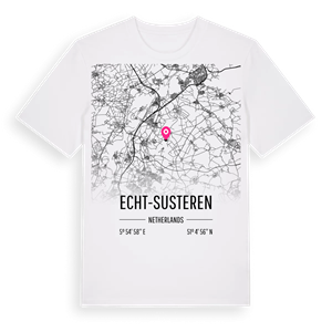 Echt-Susteren karta t-shirt – ekologisk bomull t-shirt från Pinshirt