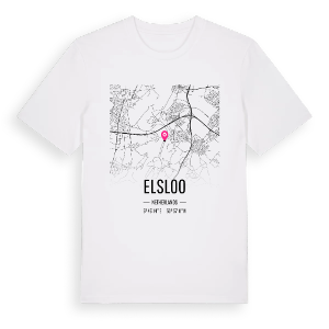 Elsloo karta t-shirt – ekologisk bomull t-shirt från Pinshirt