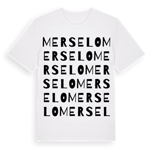 Merselo ordlek t-shirt – ekologisk bomull t-shirt från Pinshirt