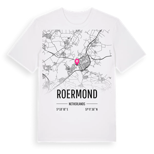 Roermond karta t-shirt – ekologisk bomull t-shirt från Pinshirt