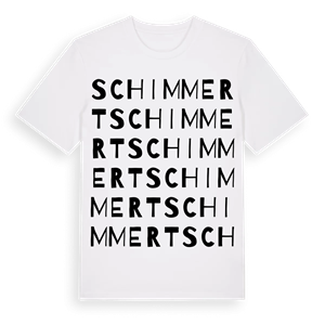 Schimmert ordlek t-shirt – ekologisk bomull t-shirt från Pinshirt