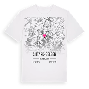 Sittard-Geleen karta t-shirt – ekologisk bomull t-shirt från Pinshirt
