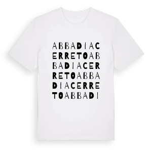 Abbadia Cerreto ordlek t-shirt – ekologisk bomull t-shirt från Pinshirt