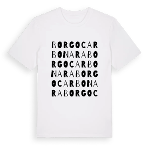 Borgocarbonara ordlek t-shirt – ekologisk bomull t-shirt från Pinshirt