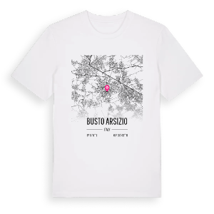 Busto Arsizio karta t-shirt – ekologisk bomull t-shirt från Pinshirt
