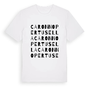 Caronno Pertusella ordlek t-shirt – ekologisk bomull t-shirt från Pinshirt