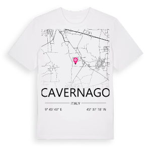 Cavernago karta t-shirt – ekologisk bomull t-shirt från Pinshirt
