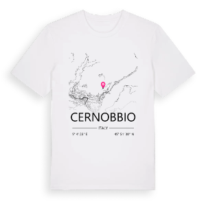 Cernobbio karta t-shirt – ekologisk bomull t-shirt från Pinshirt